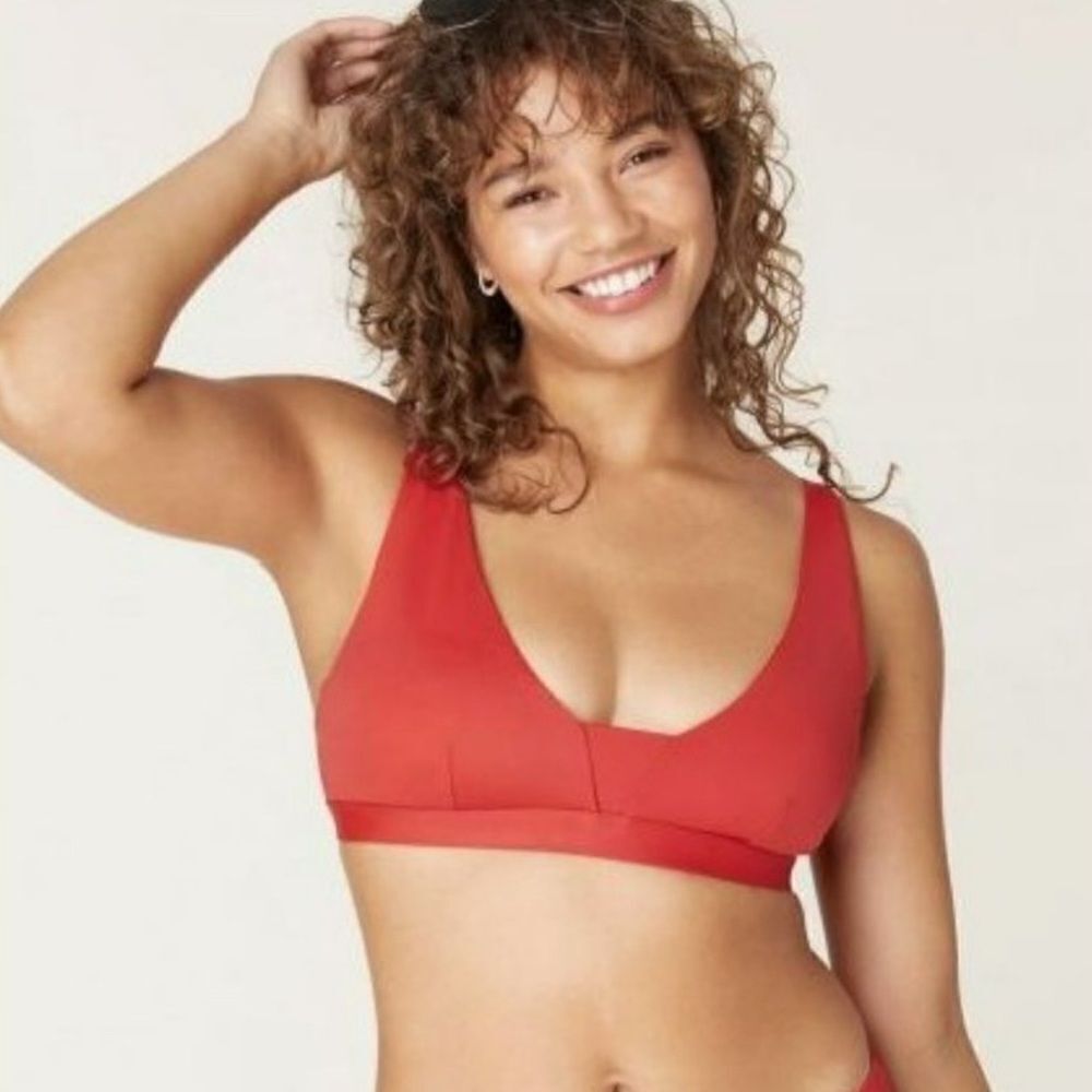 Andie Chili Pepper Red Tahiti Bikini Top Sz S NWT